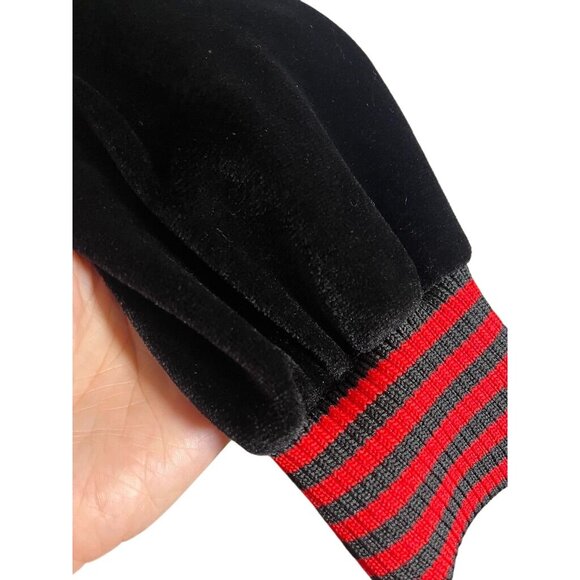 Retro Velour Dress M Black Old Money Classic Chic Preppy Boho Whimsical 80s - Picture 4 of 9